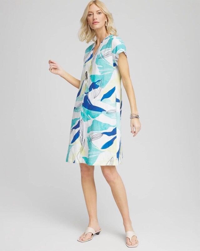 Cuff Sleeve Linen Dress - image 2